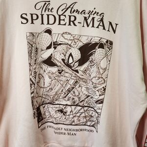 “Marvel Spider-Man Pink Crewneck Sweatshirt NWT | Y2K Streetwear Graphic Pullove